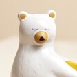 Close Up of Face on Ceramic Bear Hug Egg Cup