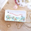Blooming Lovely Rectangular Floral Trinket Dish on top of wooden counter with jewellery inside