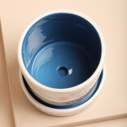 Inside of pot from Floral Mum Planter and Tray