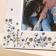 Close up of flower print on Personalised Wildflower Ceramic Photo Frame