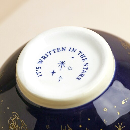 Bottom of Starry Night Navy Crescent Moon Mug