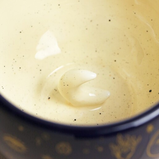 Close Up of Inside of Starry Night Navy Crescent Moon Mug