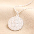 Front of Personalised Sterling Silver Large St Christopher Pendant Necklace