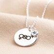 Silver Bisexual Personalised Pride Symbol and Colourful Crystal Charm Necklace on Beige Background