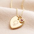 Gold Female Personalised Pride Symbol and Colourful Crystal Charm Necklace on Beige Background