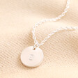 Personalised Sterling Silver Initial Disc Charm Necklace in silver