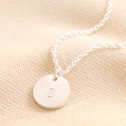 Personalised Sterling Silver Initial Disc Charm Necklace