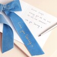 Personalised Handwriting Velvet Wedding Bow Decoration on top of open book