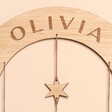 Close Up of Banner on Personalised Wooden Moon Phase Wall Hanging