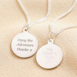 Backs of Personalised Sterling Silver Small St Christopher Pendant Necklace showing engravings