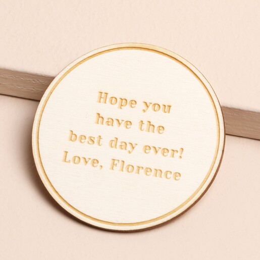 Engraved Personalised Wooden Circle Token