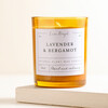 Lavender and Bergamot Jar Candle on a Beige Background