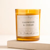 Oakwood and Cedar Jar Candle on a Beige Background