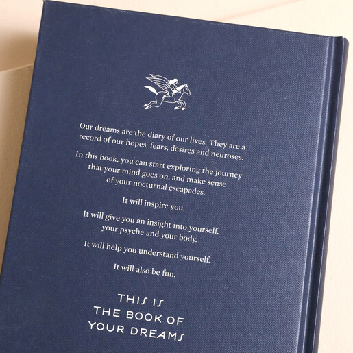 Back cover of The Book of My Dreams against natural coloured backdrop