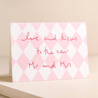 Heather Evelyn Mr and Mrs Wedding Card