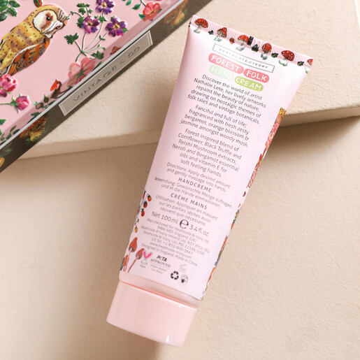 Heathcote & Ivory Nathalie Lete Forest Folk Hand Cream ingredients on tube