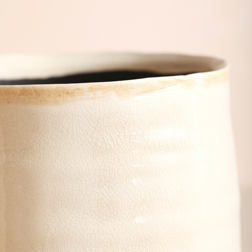 Close Up of Ivyline Ivory Medium Planter