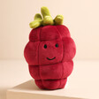 Jellycat Fabulous Fruit Raspberry Soft Toy on Beige Platform
