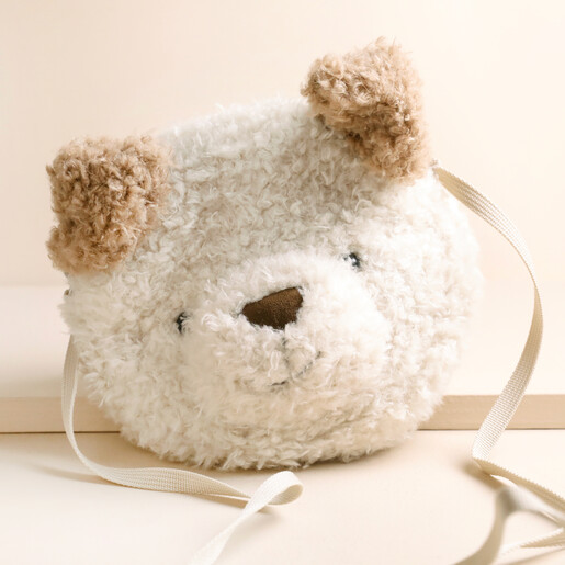 Jellycat Little Pup Bag against beige backdrop