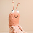 Close up of Jellycat Sheldon Shrimp Soft Toy