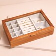 Closed Large Glass Top Wooden Jewellery Box