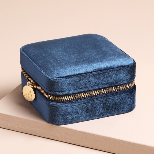 VELVET JEWELLERY BOX NAVY BLUE VELVET JEWELLERY BOX NAVY BLUE