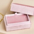 Inside of Personalised Pink Velvet Bracelet Box