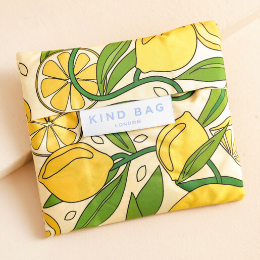 Kind Bag Lemons Reusable Shopping Bag Kind Bag Lemons Reusable Shopping Bag out of packaging against neutral background