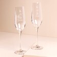 Personalised Wedding Initial Champagne Glass against beige coloured backdrop