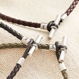 Personalised Men's Braided Vegan Leather T-Bar Bracelet in three colours