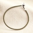 Personalised Men's Braided Vegan Leather T-Bar Bracelet in Khaki