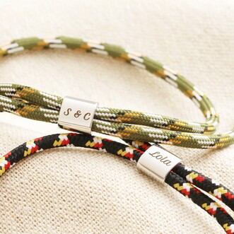 Personalised Men's Pull Cord Rope Bracelet