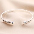 Ray of Sunshine Meaningful Word Bangle in Silver showing back of bangle