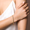 Champagne Baguette Crystal Chain Bracelet in Gold on Model