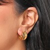 close up of the Chunky Organic Hoop Earrings in Gold