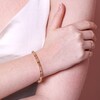 Mixed Rondelle Stone Beaded Bracelet in Gold on model with hand on arm