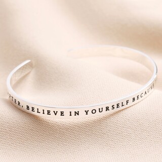 A New Chapter Meaningful Word Bangle in Silver