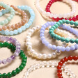 Birthstone Semi-Precious Stone Beaded Bracelets in group shot stacked on top of each other
