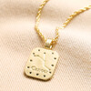 Back of Cancer Crystal Square Zodiac Pendant Necklace in Gold