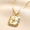 Scorpio Crystal Square Zodiac Pendant Necklace in Gold