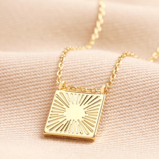 Sunbeam Square Pendant Necklace in Gold