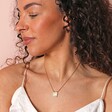 Sunbeam Square Pendant Necklace in Gold on Model