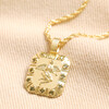 Virgo Crystal Square Zodiac Pendant Necklace in Gold