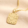 Back of Virgo Crystal Square Zodiac Pendant Necklace in Gold