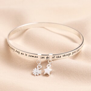 You Are Loved Meaningful Word Bangle in Silver