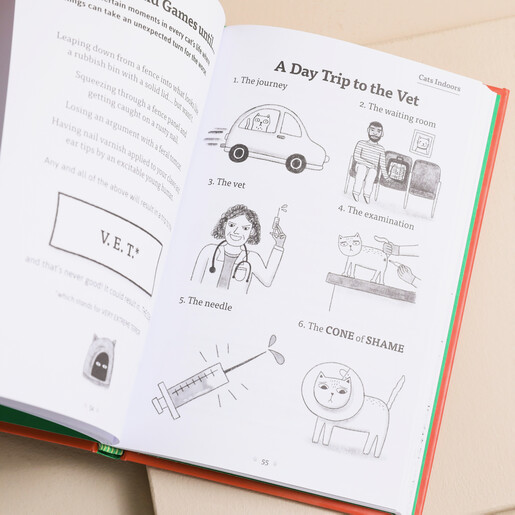 Catology Book open against beige coloured backdrop