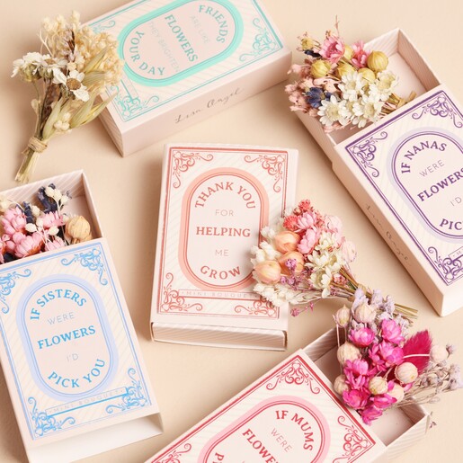 With Other Styles Friend Tiny Matchbox Dried Flower Posy with Other Styles