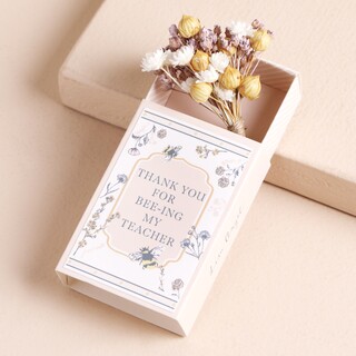 Thank You For Bee-ing My Teacher Dried Flower Matchbox Posy