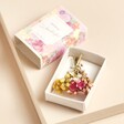 You're So Wonderful Tiny Matchbox Dried Flower Posy open showing posy inside of box