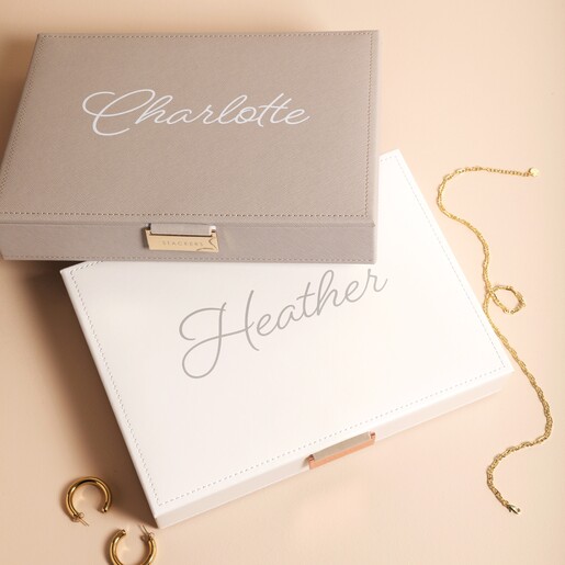 Personalised Stackers Classic Jewellery Box in White